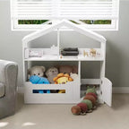 Kids Bookshelf w/ Motion Sensor Light, 2-Tier Wooden Toddler Bookcase & Toy Storage Organizer Cubby Cabinet for Playroom, Nursery & Classroom