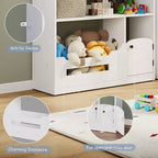 Kids Bookshelf w/ Motion Sensor Light, 2-Tier Wooden Toddler Bookcase & Toy Storage Organizer Cubby Cabinet for Playroom, Nursery & Classroom