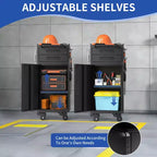 34.3 Narrow Rolling Tool Cabinet, Garage Storage with Lockable Door and 2 Drawers, Slim Metal Organizer