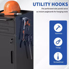 34.3 Narrow Rolling Tool Cabinet, Garage Storage with Lockable Door and 2 Drawers, Slim Metal Organizer