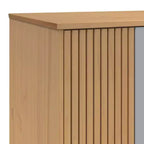 vidaXL Wardrobe Grey and Brown Solid Pine Wood, Engineered Wood