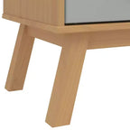 vidaXL Wardrobe Grey and Brown Solid Pine Wood, Engineered Wood