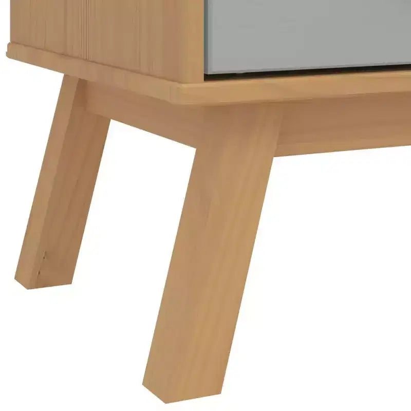 vidaXL Wardrobe Grey and Brown Solid Pine Wood, Engineered Wood