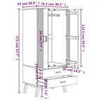 vidaXL Wardrobe Grey and Brown Solid Pine Wood, Engineered Wood