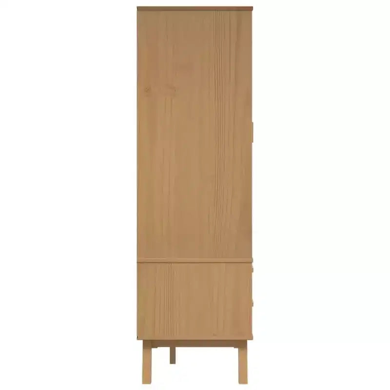 vidaXL Wardrobe Grey and Brown Solid Pine Wood, Engineered Wood