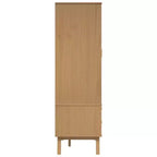 vidaXL Wardrobe Grey and Brown Solid Pine Wood, Engineered Wood