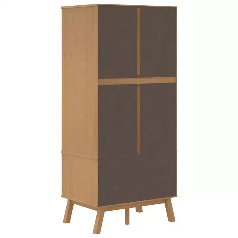 vidaXL Wardrobe Grey and Brown Solid Pine Wood, Engineered Wood