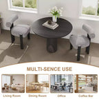 GustoWave Boucle Dining Room Chairs Set of 4 with Curved Back, Upholstered Seat and Rubberwood Frame