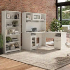 Scrivania ad L da 60" con ripiano superiore, libreria a 5 ripiani e cassetto per documenti, capacità del piano di 90 kg