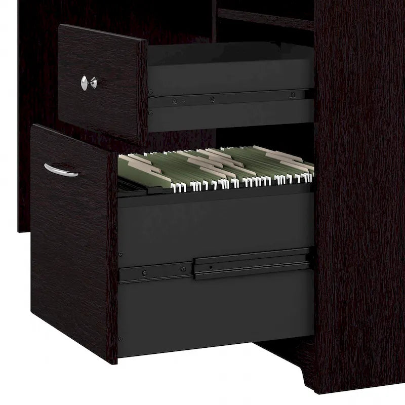 Scrivania ad L da 60" con ripiano superiore, libreria a 5 ripiani e cassetto per documenti, capacità del piano di 90 kg
