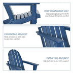 Sedia Adirondack pieghevole, sedie a sdraio in plastica HDPE per esterni per tutte le stagioni, per patio, terrazza e arredi da giardino