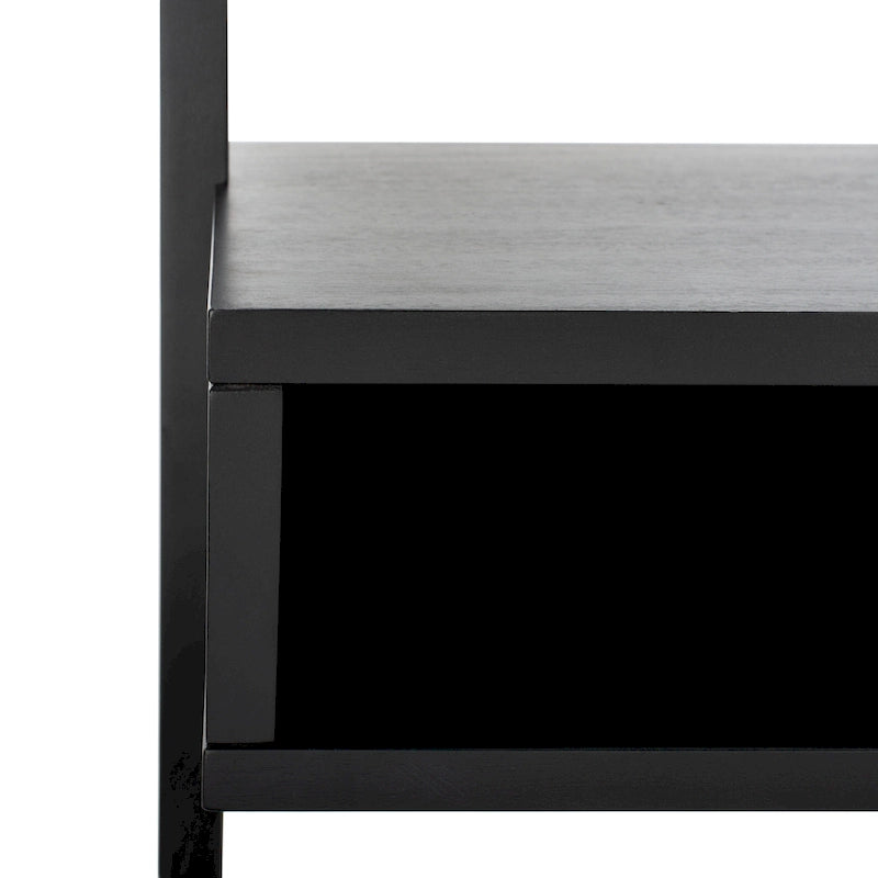 Scrivania inclinata industriale in stile rustico con 2 ripiani aperti, finitura mogano e telaio in metallo color antracite