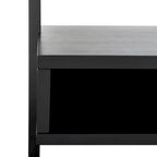 Scrivania inclinata industriale in stile rustico con 2 ripiani aperti, finitura mogano e telaio in metallo color antracite