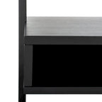 Scrivania inclinata industriale in stile rustico con 2 ripiani aperti, finitura mogano e telaio in metallo color antracite
