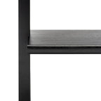 Scrivania inclinata industriale in stile rustico con 2 ripiani aperti, finitura mogano e telaio in metallo color antracite