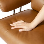 Sedia da ufficio ergonomica con schienale alto in pelle PU, schienale capitonné, girevole a 360°, capacità 120 kg