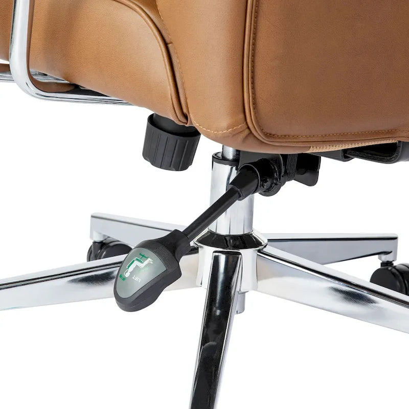 Sedia da ufficio ergonomica con schienale alto in pelle PU, schienale capitonné, girevole a 360°, capacità 120 kg