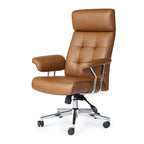 Sedia da ufficio ergonomica con schienale alto in pelle PU, schienale capitonné, girevole a 360°, capacità 120 kg
