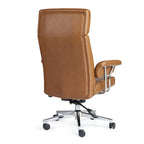 Sedia da ufficio ergonomica con schienale alto in pelle PU, schienale capitonné, girevole a 360°, capacità 120 kg