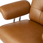 Sedia da ufficio ergonomica con schienale alto in pelle PU, schienale capitonné, girevole a 360°, capacità 120 kg