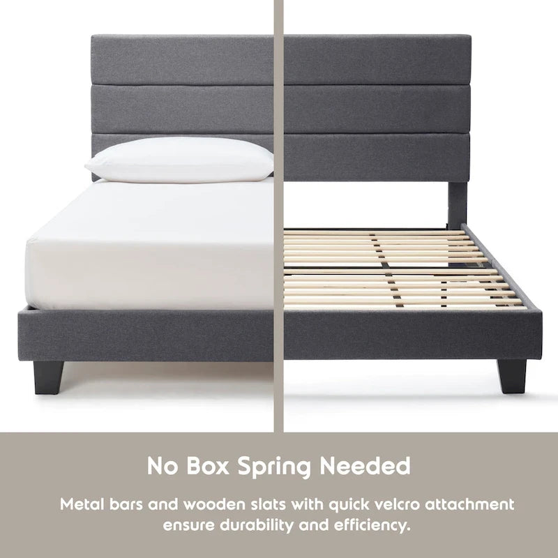 Letto a piattaforma imbottito Nestl Horizontal Channel