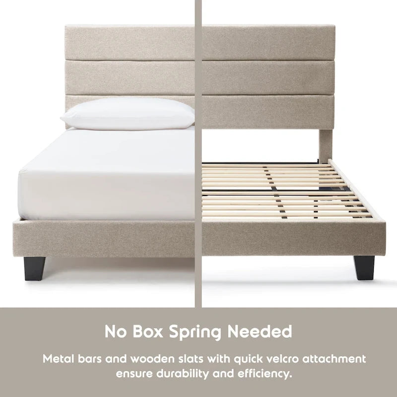 Letto a piattaforma imbottito Nestl Horizontal Channel