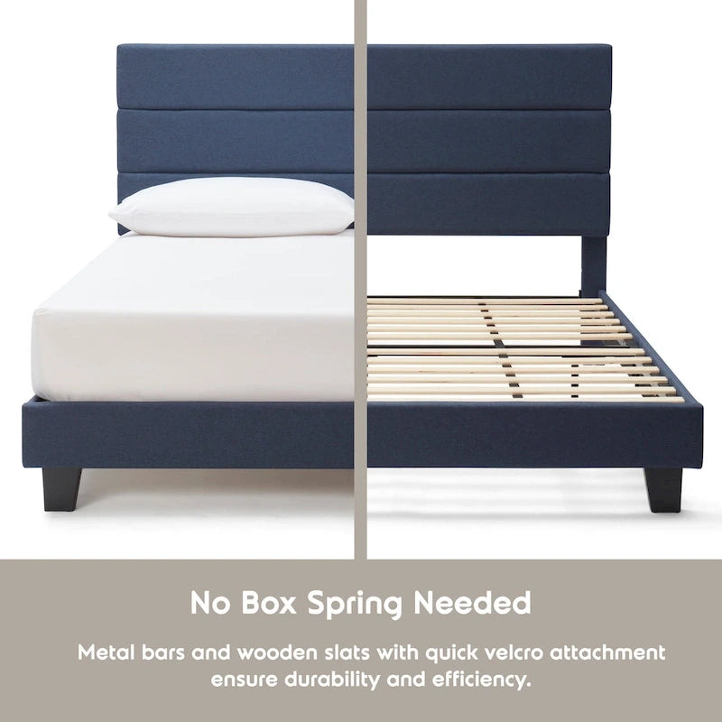 Letto a piattaforma imbottito Nestl Horizontal Channel