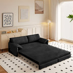 Divano letto convertibile 3-in-1 con contenitore laterale, Divano letto estraibile Queen da 66", Divano letto in velluto