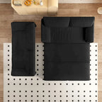Divano letto convertibile 3-in-1 con contenitore laterale, Divano letto estraibile Queen da 66", Divano letto in velluto