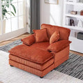 56.9 W Poltrona Oversize con Pouf, Poltrona da Lettura per Camera da Letto, Divano Letto Pigro, Poltrona Reclinabile Singola Moderna Oversize