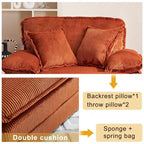56.9 W Poltrona Oversize con Pouf, Poltrona da Lettura per Camera da Letto, Divano Letto Pigro, Poltrona Reclinabile Singola Moderna Oversize