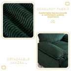 56.9 W Poltrona Oversize con Pouf, Poltrona da Lettura per Camera da Letto, Divano Letto Pigro, Poltrona Reclinabile Singola Moderna Oversize