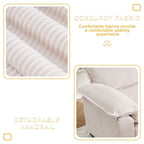 56.9 W Poltrona Oversize con Pouf, Poltrona da Lettura per Camera da Letto, Divano Letto Pigro, Poltrona Reclinabile Singola Moderna Oversize