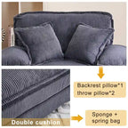 56.9 W Poltrona Oversize con Pouf, Poltrona da Lettura per Camera da Letto, Divano Letto Pigro, Poltrona Reclinabile Singola Moderna Oversize