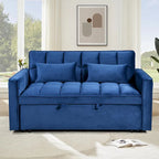 Divano letto futon moderno in velluto, divanetto piccolo con schienale reclinabile, cuscini decorativi, tasche