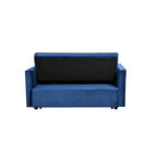 Divano letto futon moderno in velluto, divanetto piccolo con schienale reclinabile, cuscini decorativi, tasche