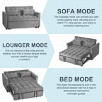 Divano letto futon moderno in velluto, divanetto piccolo con schienale reclinabile, cuscini decorativi, tasche