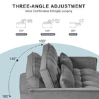 Divano letto futon moderno in velluto, divanetto piccolo con schienale reclinabile, cuscini decorativi, tasche
