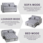 Divano letto futon moderno in velluto, divanetto piccolo con schienale reclinabile, cuscini decorativi, tasche