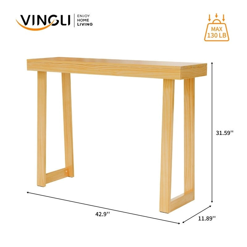 Consolle moderna in legno massello per ingresso o corridoio