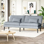 Divano letto futon convertibile Grondin, divano letto con schienale regolabile in 5 posizioni con 2 cuscini, reclinabile in stile moderno