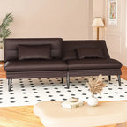 Divano letto futon convertibile Grondin, divano letto con schienale regolabile in 5 posizioni con 2 cuscini, reclinabile in stile moderno