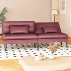 Divano letto futon convertibile Grondin, divano letto con schienale regolabile in 5 posizioni con 2 cuscini, reclinabile in stile moderno