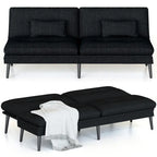 Divano letto futon convertibile Grondin, divano letto con schienale regolabile in 5 posizioni con 2 cuscini, reclinabile in stile moderno