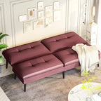 Divano letto futon convertibile Grondin, divano letto con schienale regolabile in 5 posizioni con 2 cuscini, reclinabile in stile moderno