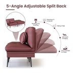 Divano letto futon convertibile Grondin, divano letto con schienale regolabile in 5 posizioni con 2 cuscini, reclinabile in stile moderno