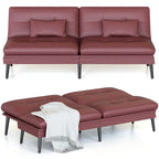 Divano letto futon convertibile Grondin, divano letto con schienale regolabile in 5 posizioni con 2 cuscini, reclinabile in stile moderno