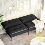 Divano letto futon convertibile Grondin, divano letto con schienale regolabile in 5 posizioni con 2 cuscini, reclinabile in stile moderno