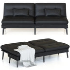 Divano letto futon convertibile Grondin, divano letto con schienale regolabile in 5 posizioni con 2 cuscini, reclinabile in stile moderno
