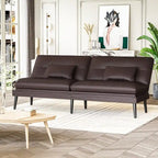 Divano letto futon convertibile Grondin, divano letto con schienale regolabile in 5 posizioni con 2 cuscini, reclinabile in stile moderno